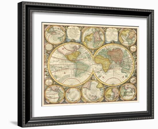 Antique World Globes-null-Framed Art Print