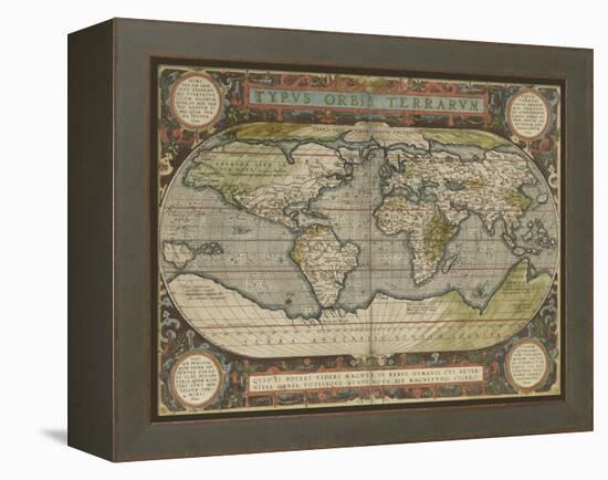 Antique World Map 36x48-Vision Studio-Framed Stretched Canvas