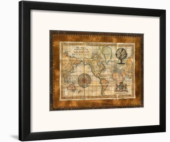 Antique World Map-null-Framed Art Print