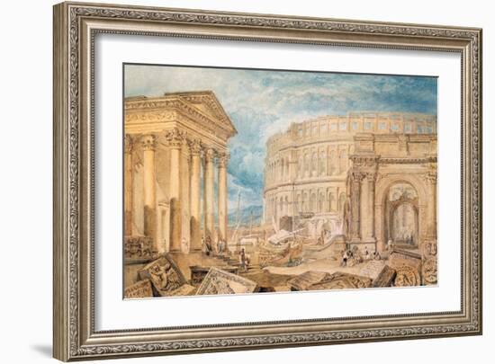 Antiquities of Pola, 1818-J M W Turner-Framed Giclee Print