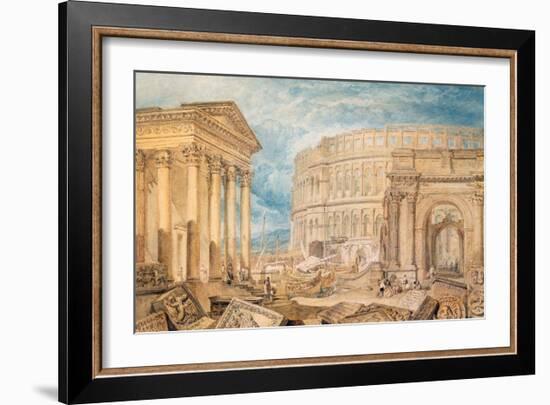 Antiquities of Pola, 1818-J M W Turner-Framed Giclee Print