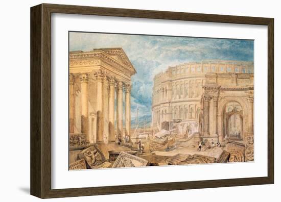 Antiquities of Pola, 1818-J M W Turner-Framed Giclee Print