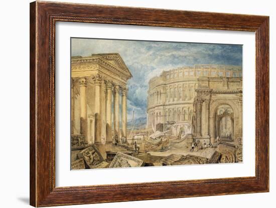 Antiquities of Pola, c.1818-J. M. W. Turner-Framed Giclee Print