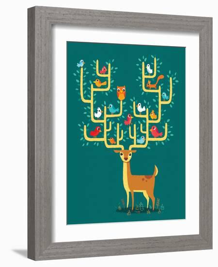 Antler City-Michael Buxton-Framed Art Print