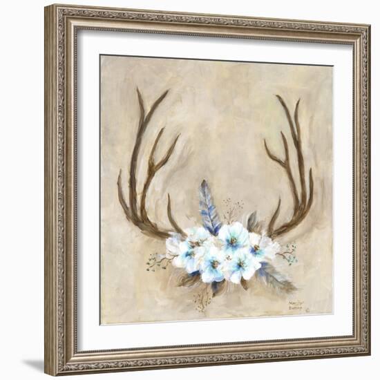 Antlers and Flowers-Marilyn Dunlap-Framed Art Print