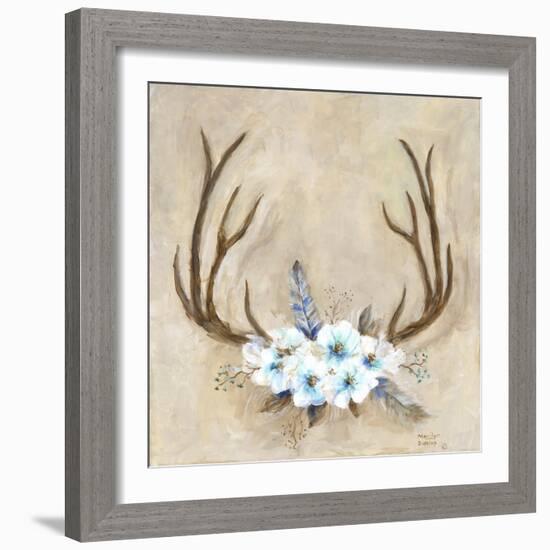 Antlers and Flowers-Marilyn Dunlap-Framed Art Print