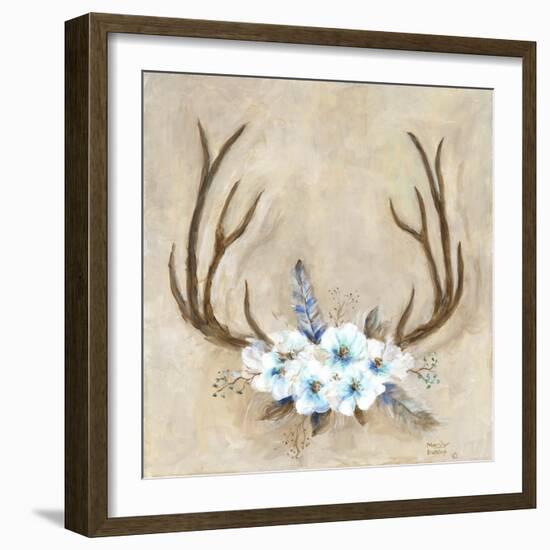 Antlers and Flowers-Marilyn Dunlap-Framed Art Print