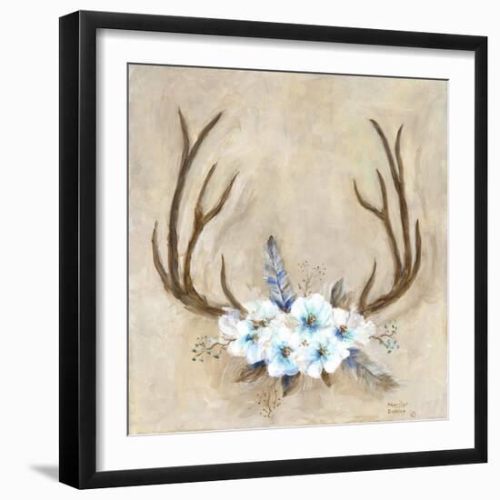 Antlers and Flowers-Marilyn Dunlap-Framed Art Print