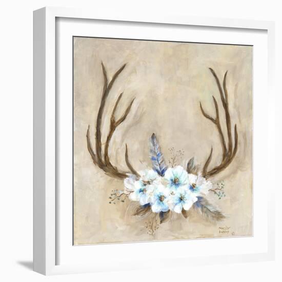 Antlers and Flowers-Marilyn Dunlap-Framed Art Print