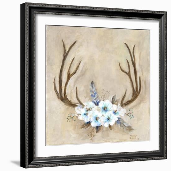 Antlers and Flowers-Marilyn Dunlap-Framed Art Print