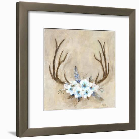 Antlers and Flowers-Marilyn Dunlap-Framed Art Print