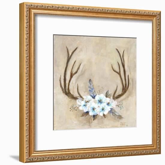 Antlers and Flowers-Marilyn Dunlap-Framed Art Print