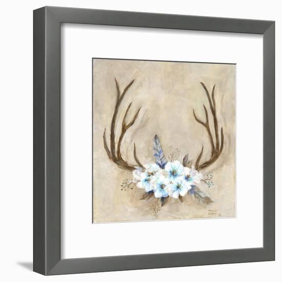 Antlers and Flowers-Marilyn Dunlap-Framed Art Print