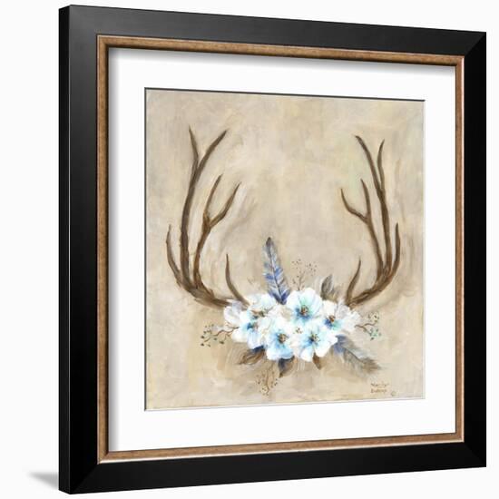 Antlers and Flowers-Marilyn Dunlap-Framed Art Print