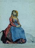 Woman of Procida, Seated (W/C on Paper)-Antoine Auguste Ernest Herbert or Hebert-Giclee Print