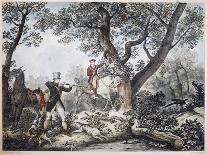 Le Départ pour la chasse : portraits équestres en costume de chasse de Louis Philippe, duc-Antoine Charles Horace Vernet-Giclee Print