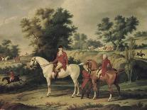 Le Départ pour la chasse : portraits équestres en costume de chasse de Louis Philippe, duc-Antoine Charles Horace Vernet-Giclee Print