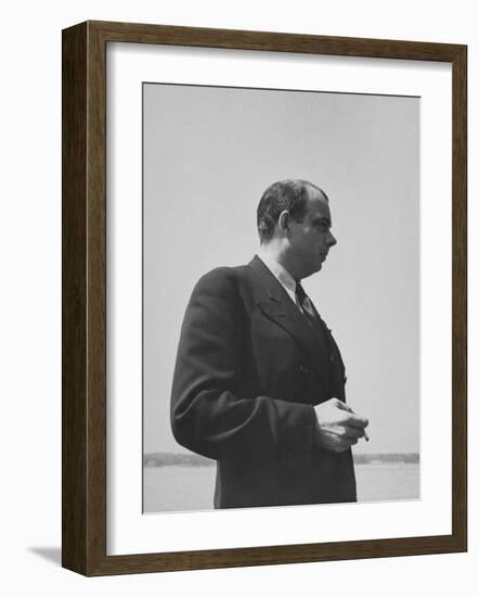 Antoine De Saint-Exupery Smoking a Cigarette-Hansel Mieth-Framed Photographic Print