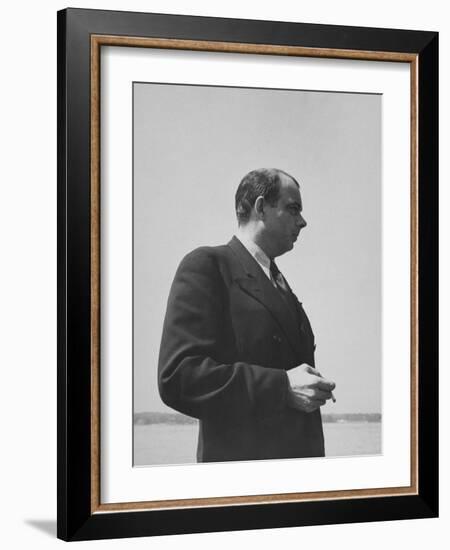 Antoine De Saint-Exupery Smoking a Cigarette-Hansel Mieth-Framed Photographic Print