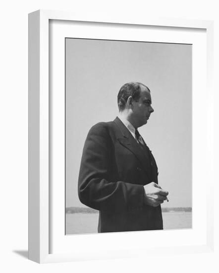 Antoine De Saint-Exupery Smoking a Cigarette-Hansel Mieth-Framed Photographic Print