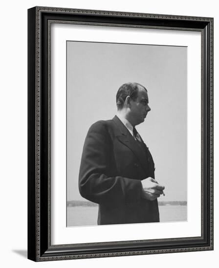 Antoine De Saint-Exupery Smoking a Cigarette-Hansel Mieth-Framed Photographic Print