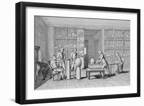 Antoine-Laurent Lavoisier Watching Lab Experiment-null-Framed Giclee Print