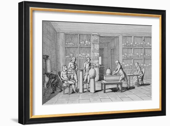 Antoine-Laurent Lavoisier Watching Lab Experiment-null-Framed Giclee Print