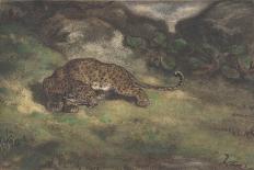 A Tiger Hunting His Prey (W/C on Paper)-Antoine Louis Barye-Giclee Print