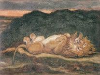 Lion Resting on His Back-Antoine Louis Barye-Framed Giclee Print