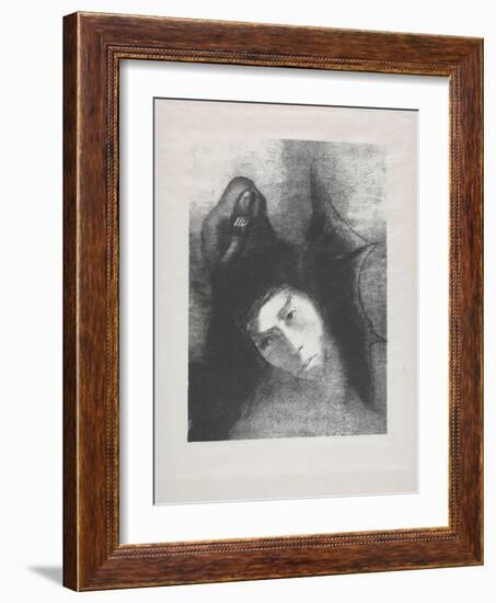 Antoine: 'Quel Est Le But De Tout Cela?', 1896-Odilon Redon-Framed Giclee Print