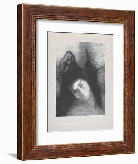 Antoine: 'Quel Est Le But De Tout Cela?', 1896-Odilon Redon-Framed Giclee Print