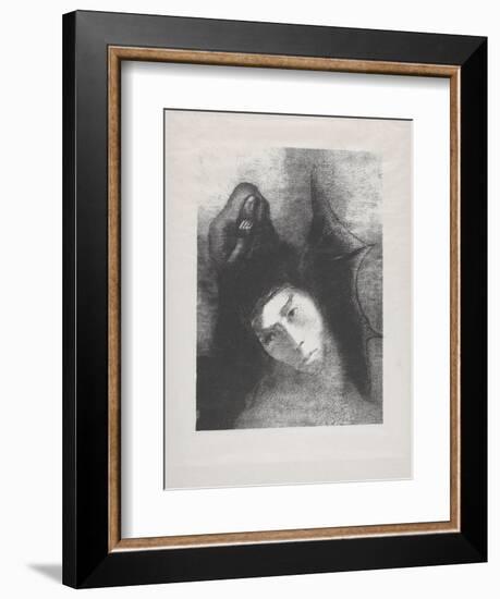 Antoine: 'Quel Est Le But De Tout Cela?', 1896-Odilon Redon-Framed Giclee Print