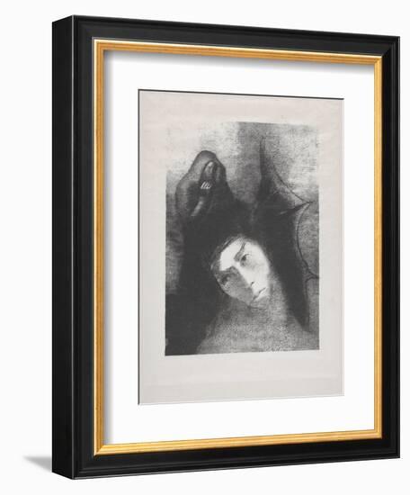 Antoine: 'Quel Est Le But De Tout Cela?', 1896-Odilon Redon-Framed Giclee Print