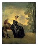 Four Studies of a Young Woman's Head-Antoine Watteau-Art Print