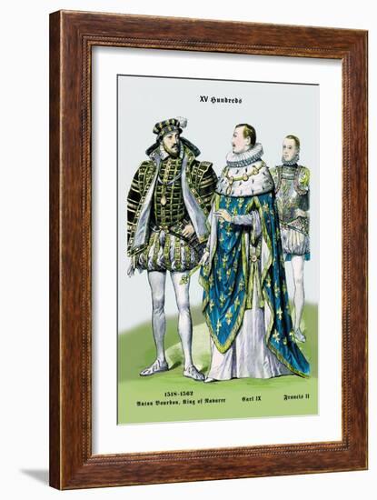 Anton Bourbon, King of Navarre, Carl IX, and Francis II, 16th Century-Richard Brown-Framed Art Print