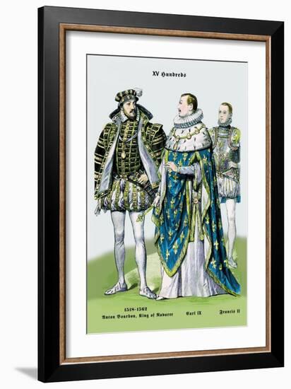 Anton Bourbon, King of Navarre, Carl IX, and Francis II, 16th Century-Richard Brown-Framed Art Print