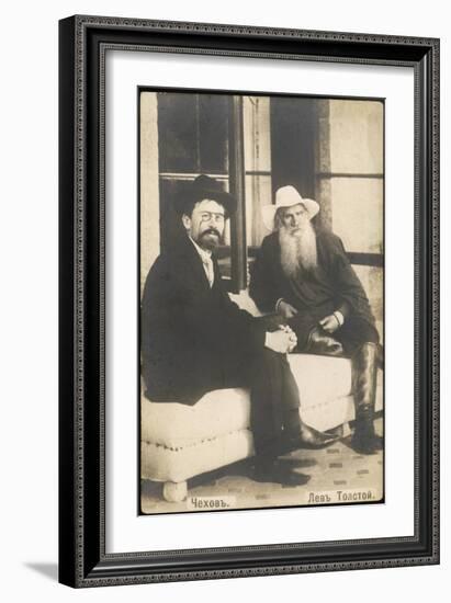 Anton Chekhov Russian Writer with Leo Tolstoy-null-Framed Photographic Print