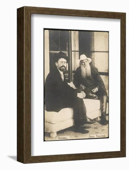 Anton Chekhov Russian Writer with Leo Tolstoy--Framed Photographic Print