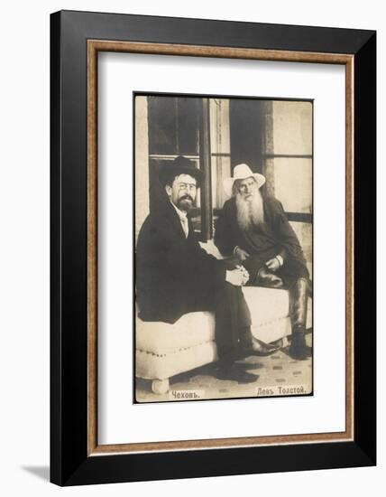 Anton Chekhov Russian Writer with Leo Tolstoy-null-Framed Photographic Print