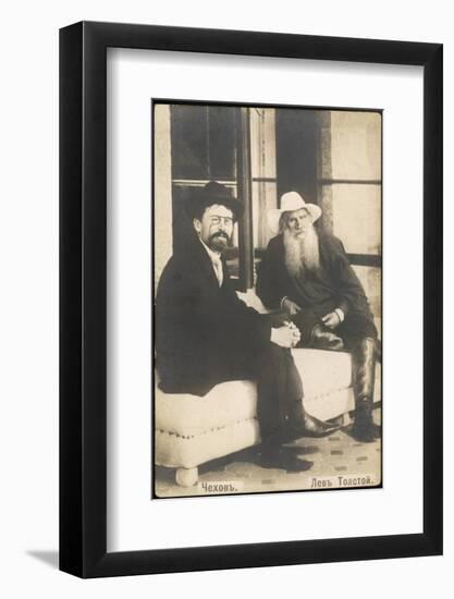 Anton Chekhov Russian Writer with Leo Tolstoy-null-Framed Photographic Print