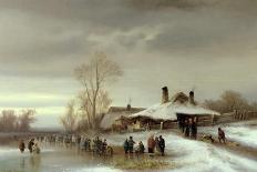 A Winter Landscape with Skaters-Anton Doll-Framed Giclee Print