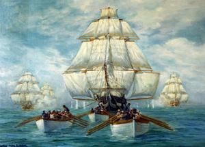 Chase Of The USS Constitution by Anton Otto Fischer