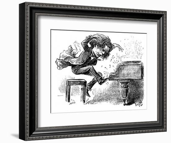 Anton Rubinstein Over-Enthusiastic Pianist Plays a Tune-null-Framed Art Print