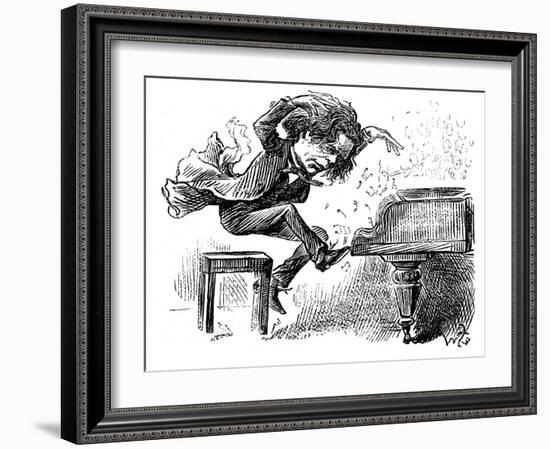 Anton Rubinstein Over-Enthusiastic Pianist Plays a Tune-null-Framed Art Print