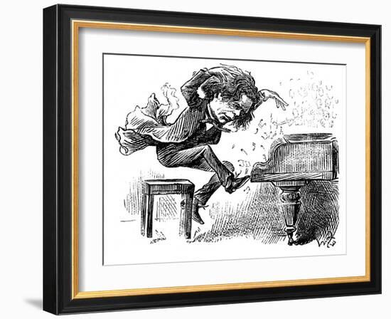 Anton Rubinstein Over-Enthusiastic Pianist Plays a Tune-null-Framed Art Print