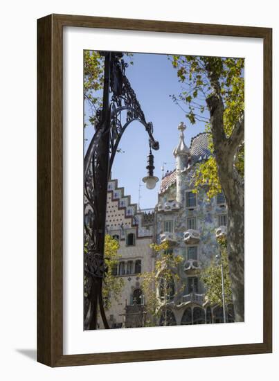 Antoni Gaudi's Casa Batllo building, UNESCO World Heritage Site, Barcelona, Catalonia, Spain-Frank Fell-Framed Photographic Print