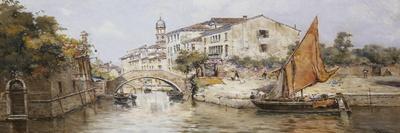 A Venetian Backwater-Antonia Maria de Reyna Manescau-Framed Premier Image Canvas