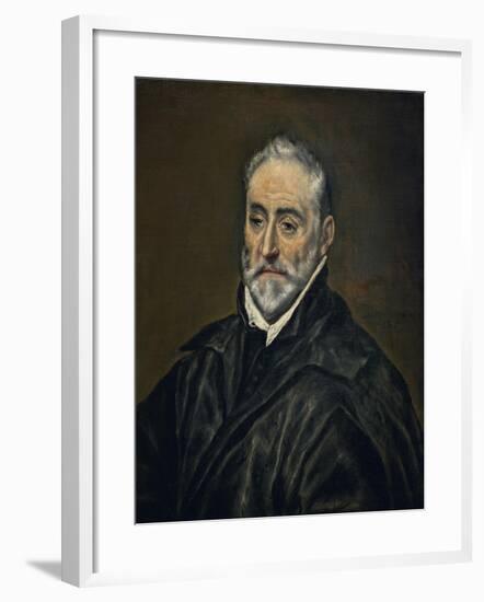 Antonio De Covarrubias Y Leive, Theologian, Canon of the Cathedral of Toledo-El Greco-Framed Giclee Print