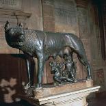 An Etruscan statue, The Capitoline Wolf. Artist: Unknown-Antonio Del Pollaiuolo-Mounted Giclee Print