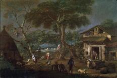 Italian Landscape' (Detail), 18th Century-Antonio Diziani-Framed Giclee Print
